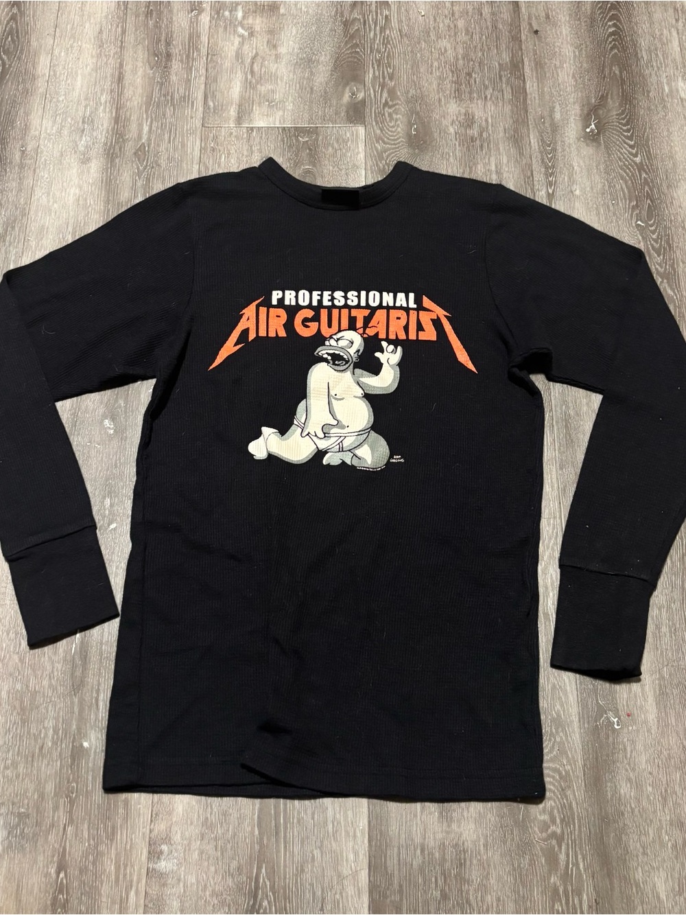 Vtg Y2K Homer Simpson Professional Air Guitarist T-Shirt Size M